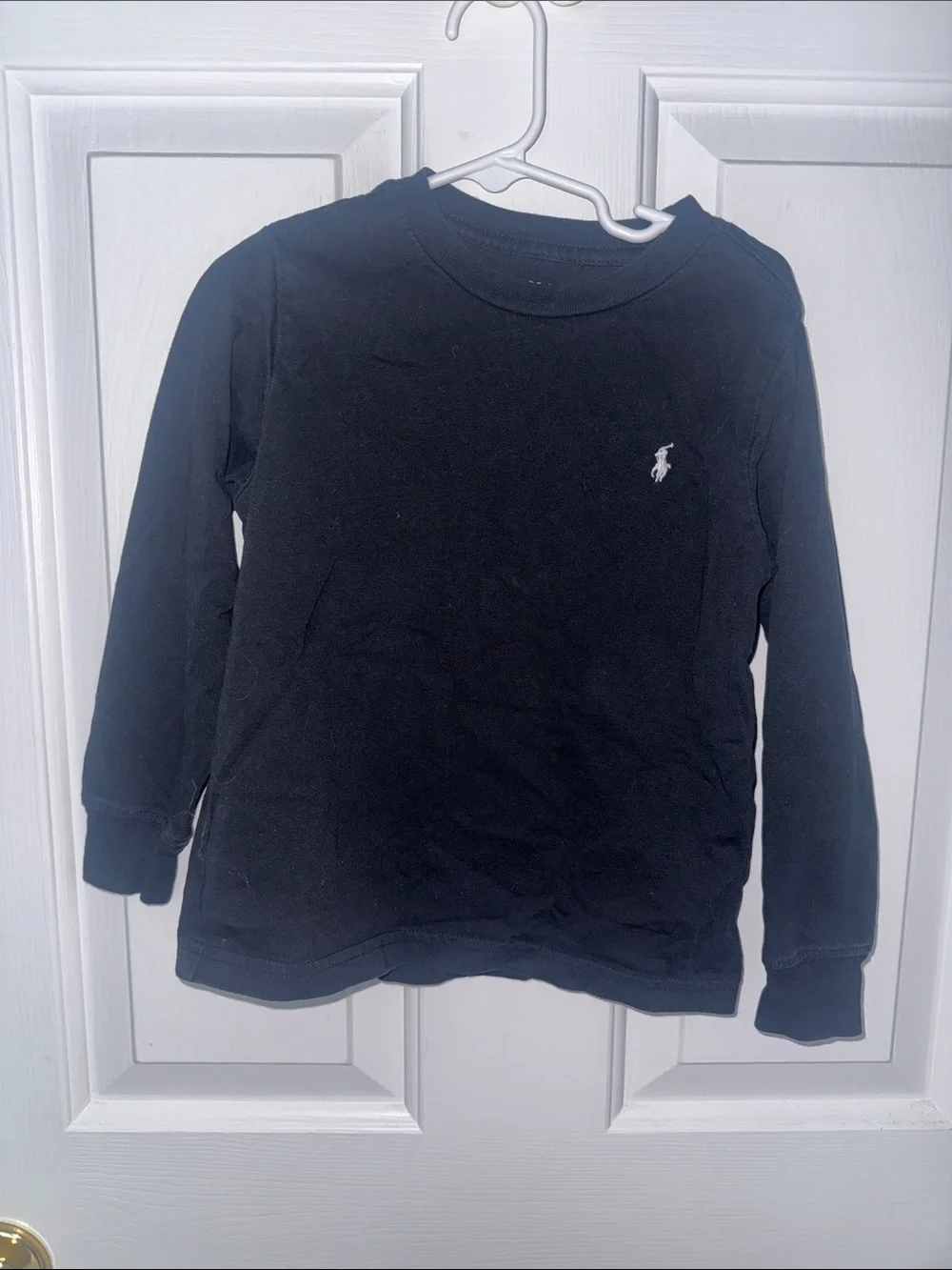 Ralph Lauren Black Long Sleeve Crewneck Tee with Polo Logo